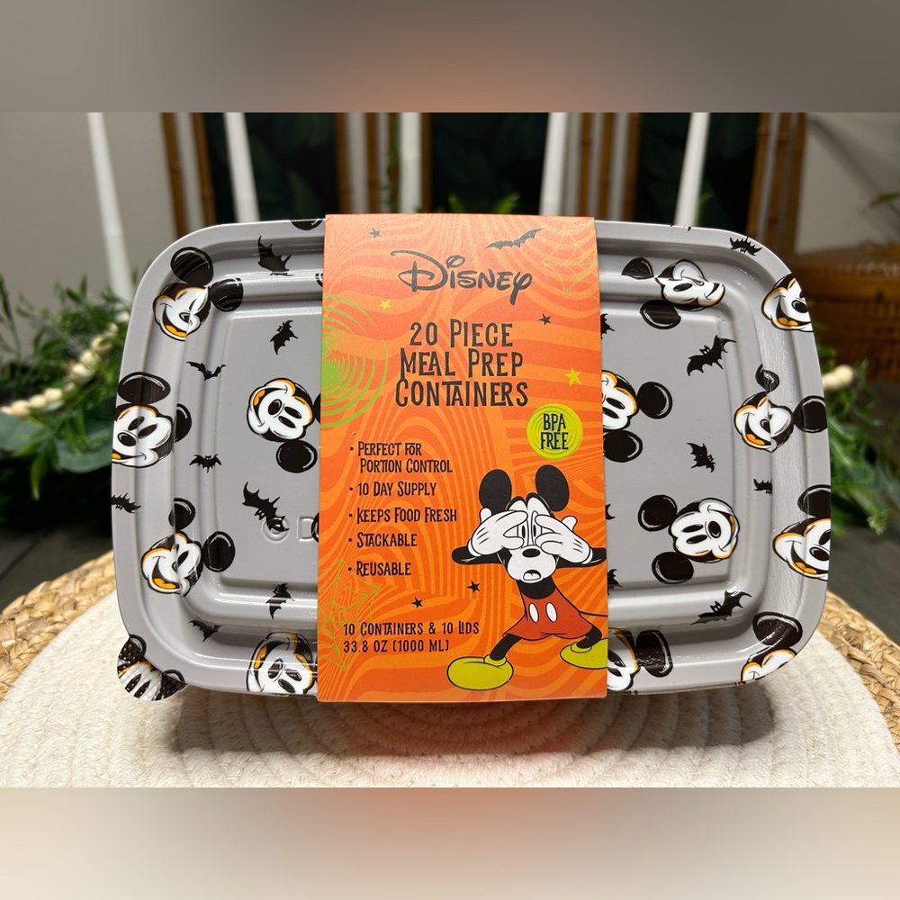 Halloween Disney Mickey Mouse 20 Piece Meal Prep Containers BPA Free